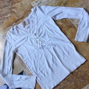 Old Navy 100%cotton VNeck thin ribbed trim sweater